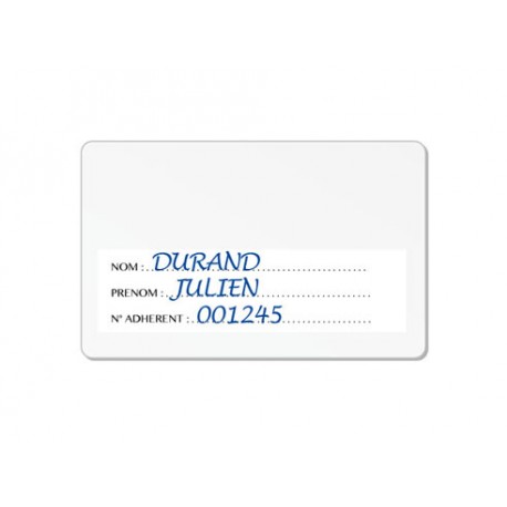 Carte PVC pavé d'écriture