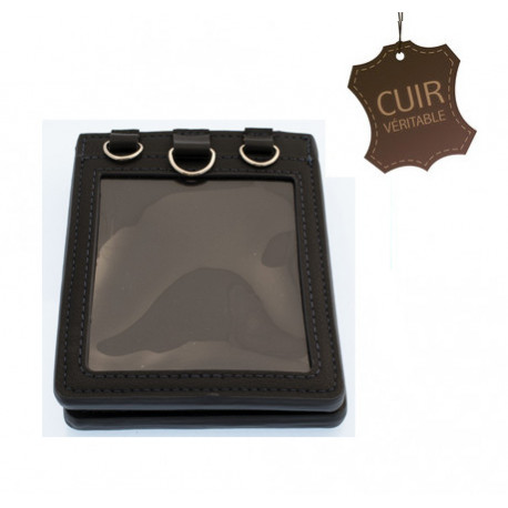 Porte-badge CUIR 4 volets